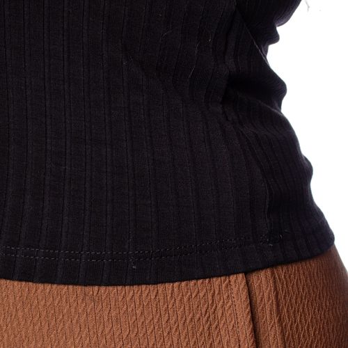 Blusa Feminina Habana Canelada Gola Careca Preto
