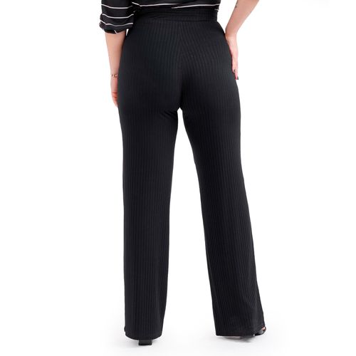 Calça Feminina Habana Pantalona Canelada Preto
