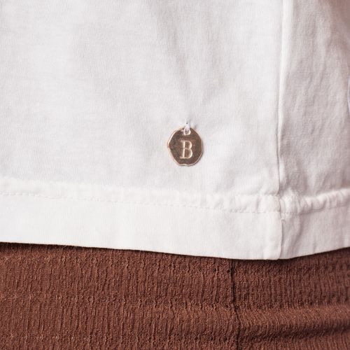 Blusa Feminina Biamar Algodão Manga Vazada Branco