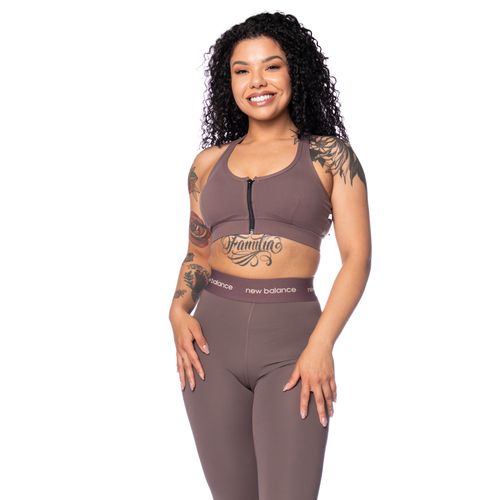 Top Feminino Estilo do Corpo com Zíper Marrom