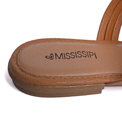 Rasteira Feminina Mississipi Metalizada Caramelo