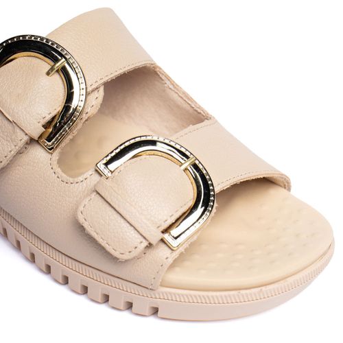 Chinelo Feminino Comfortflex  Napa com Fivelas Nude