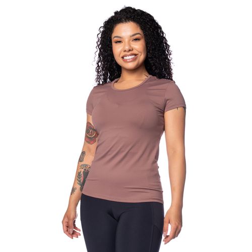 Blusa Feminina Estilo do Corpo Dry Glow UV Marrom