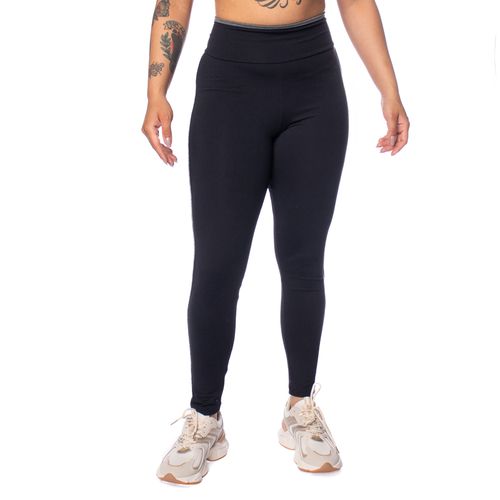 Legging Feminina Estilo do Corpo Cintura Alta Preto/Cinza