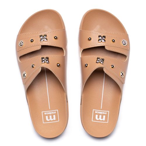 Chinelo Feminino Moleca Napa Aplicações Nude
