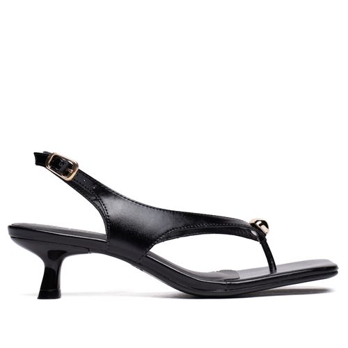 Sandália Feminina Bebecê Kitten Heel com Tiras Preto