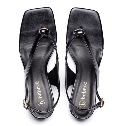 Sandália Feminina Bebecê Kitten Heel com Tiras Preto