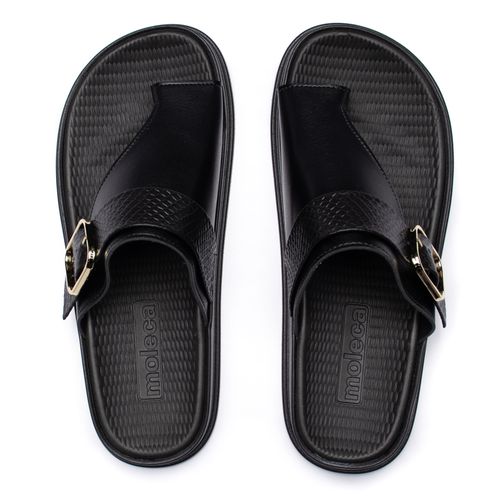 Chinelo Feminino Moleca Slide Flatform Croco Preto