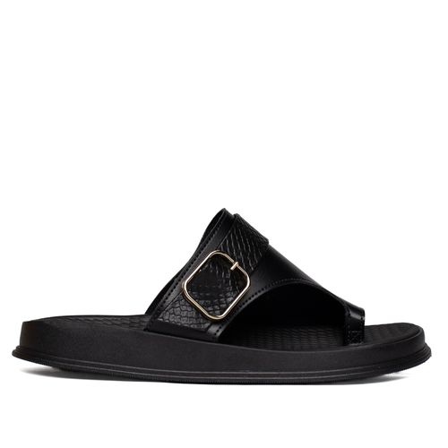 Chinelo Feminino Moleca Slide Flatform Croco Preto