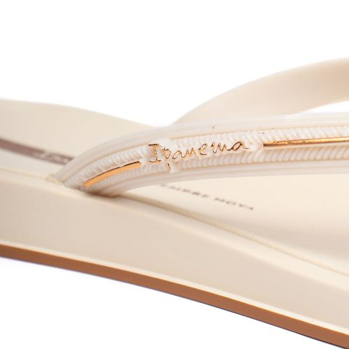 Chinelo Feminino Ipanema Glow Metalizado Bege/Dourado