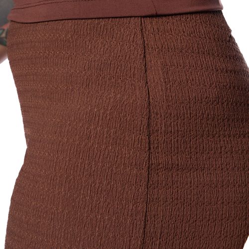 Calça Feminina The Style Box Wide Leg Cintura Alta Marrom