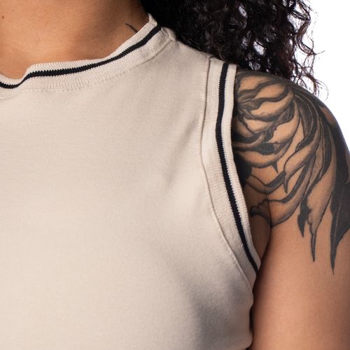 Regata Cropped Feminina Endless Lisa Bege Claro