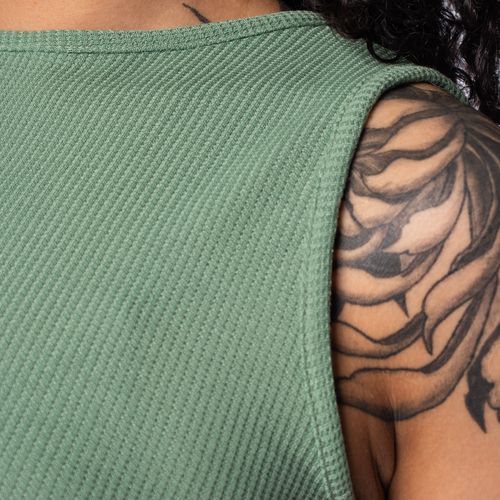 Regata Cropped Feminina Babicat Texturizada Verde