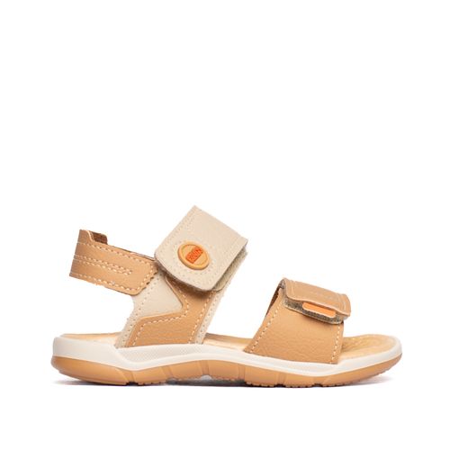 Sandália Infantil Klin Napa Tira Aderente Marrom Claro