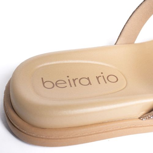 Chinelo Feminino Beira Rio Flatform Tiras Strass e Metalizad