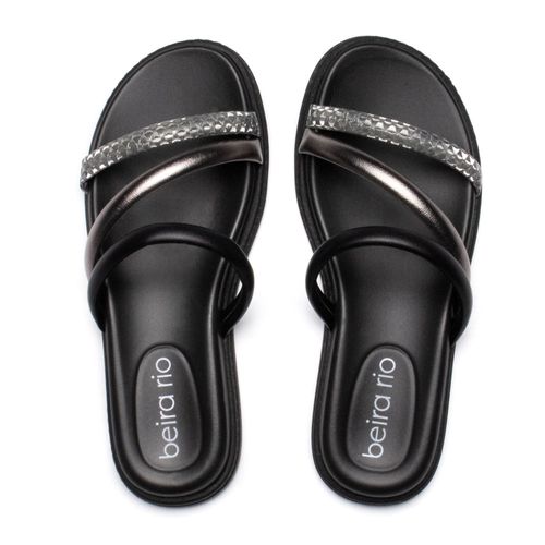 Chinelo Feminino Beira Rio Flatform Três Tiras Preto