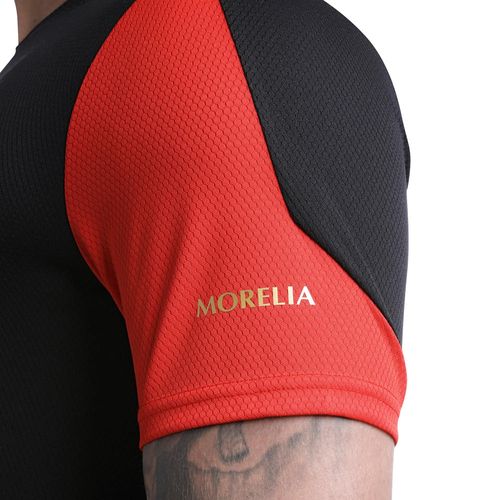 Camisa Masculina Mizuno Morelia Manga Curta Preto/Vermelho