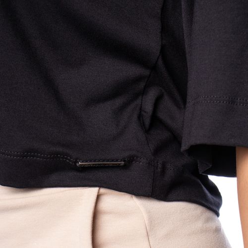 Cropped Feminino Bruna E Bia Manga Curta Preto