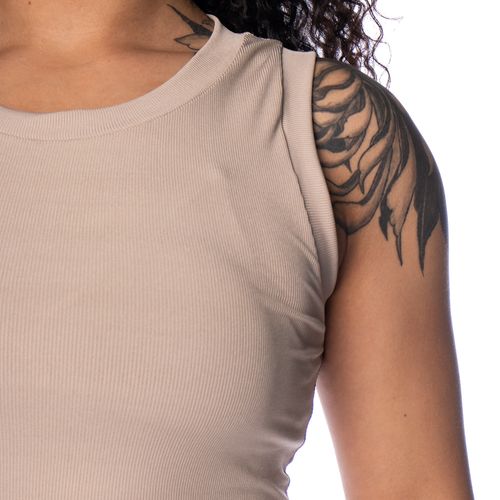 Regata Feminina Babicat Curta Canelada Bege