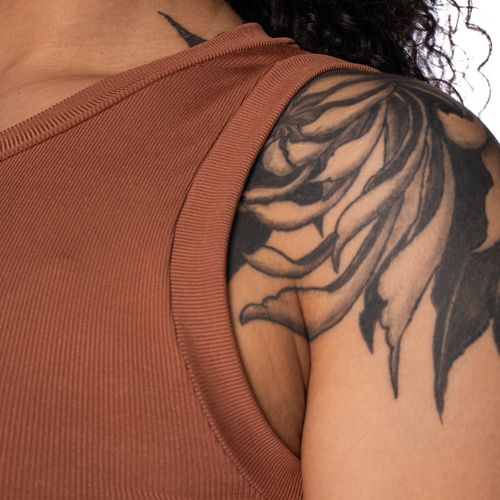 Regata Cropped Feminina Babicat Canelada Marrom