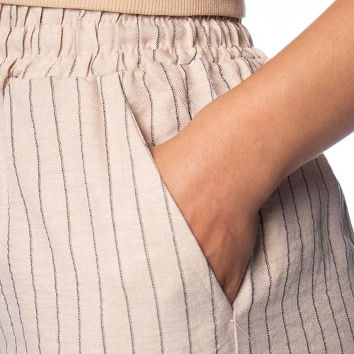 Calça Feminina Facinelli Wide Leg Cintura Alta Bege