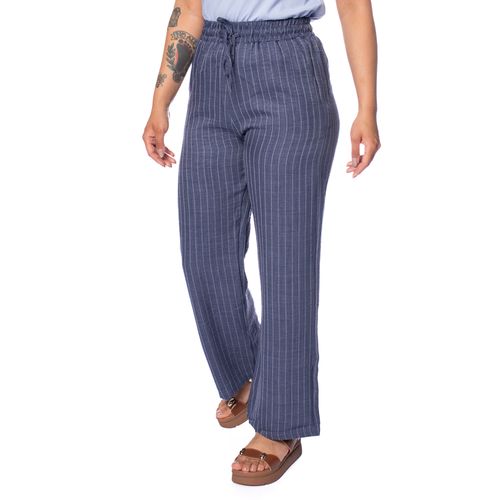 Calça Feminina Facinelli Wide Leg Cintura Alta Marinho