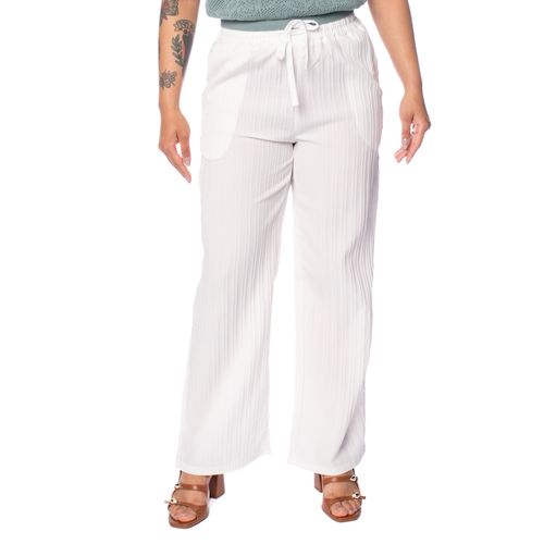 Calça Feminina Facinelli Reta Texturizada Branca