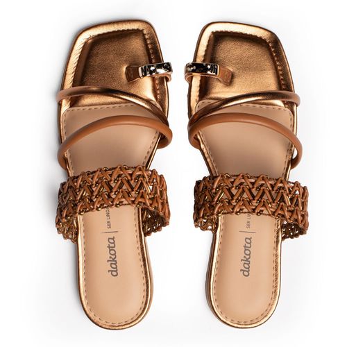 Rasteira Feminina Dakota Metalizado Dourado