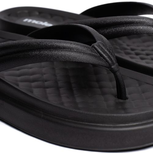 Chinelo Feminino Moleca Tira De Dedo Flatform Preto