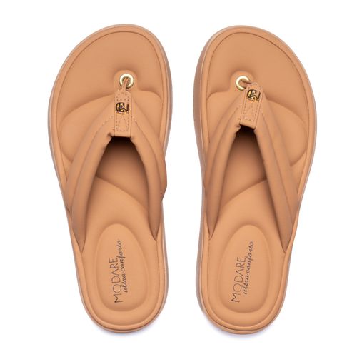 Chinelo Feminino Modare Tiras Ultrasoft Nobuck Nude