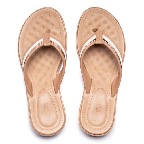 Chinelo Feminino Beira Rio com Detalhe Dourado Nude
