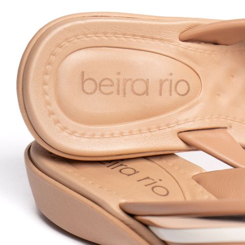 Chinelo Feminino Beira Rio com Detalhe Dourado Nude