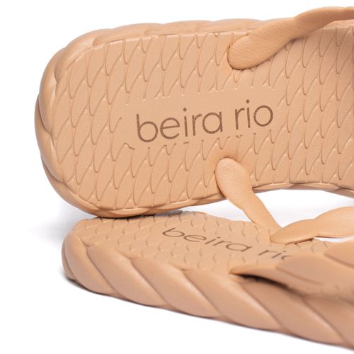 Chinelo Feminino Beira Rio de Dedo com Flor Nude