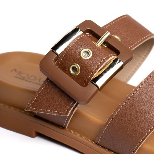 Chinelo Slide Feminino Modare com Fivela Marrom