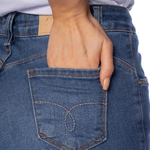 Calça Jeans Feminina Max Denim Skinny Cintura Alta Azul