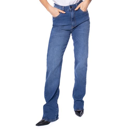 Calça Jeans Feminina Max Denim Reta Premium Azul Escuro