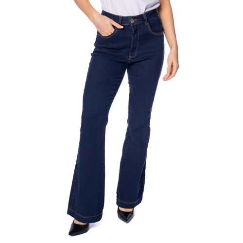 Calça Jeans Feminina Max Denim Flare Petit Azul Escuro