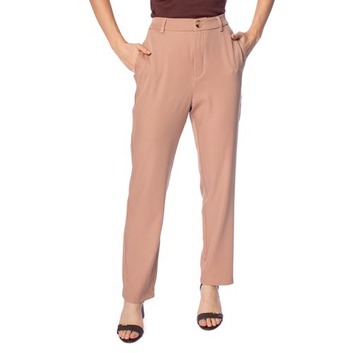 Calça Feminina Pellini Alfaiataria Reta com Bolsos Bege