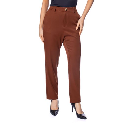 Calça Feminina Pellini Alfaiataria Reta com Bolsos Marrom