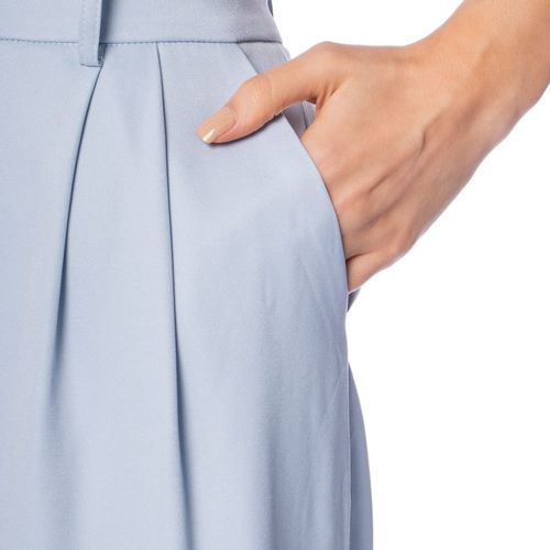 Calça Feminina Pellini Pantalona Alfaiataria com Pregas Azul