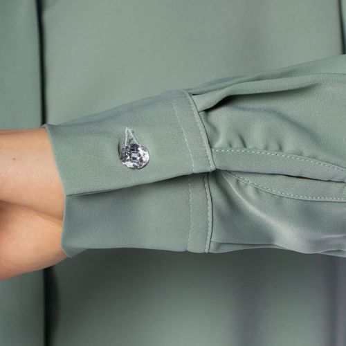 Camisa Feminina Milani Alice Manga Longa Verde