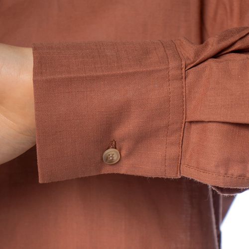 Camisa Chemise Feminina Milani Alongada em Algodão Marrom