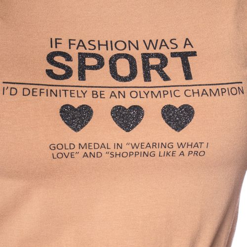 Blusa Feminina Feliny Estampa Glitter Caramelo