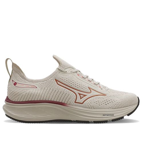Tênis Feminino Mizuno Cool Ride 3 SoftierFoam Off White/Rosa