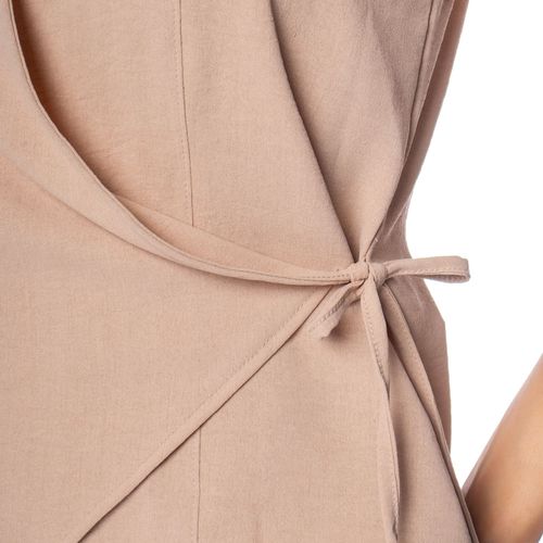 Blusa Feminina Giraffe Envelope com Amarração Bege