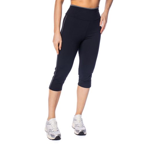 Corsário Feminina Estilo do Corpo Cintura Alta Preto/Cinza