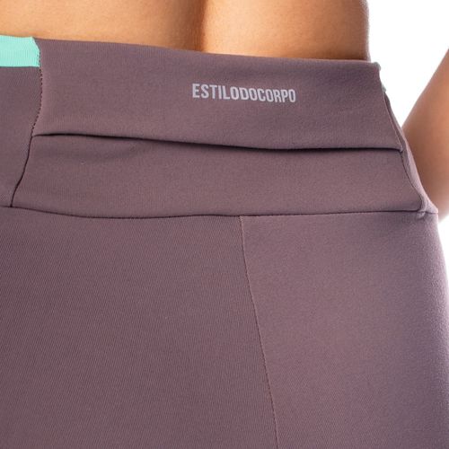 Legging Feminina Estilo Do Corpo Listra Cappuccino/Verde