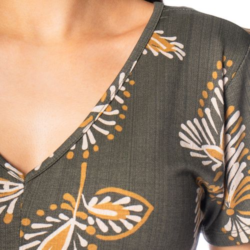 Vestido Feminino Giraffe Cintura Assimétrica Verde Escuro