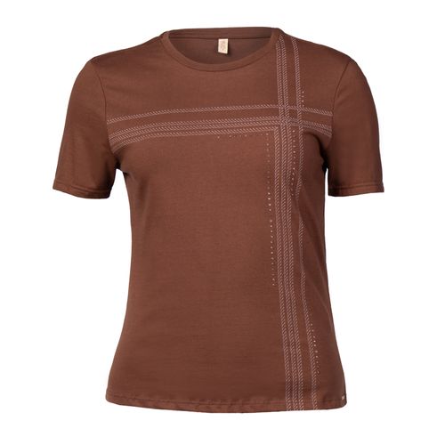 Blusa Feminina Cativa Estampa com Strass Marrom