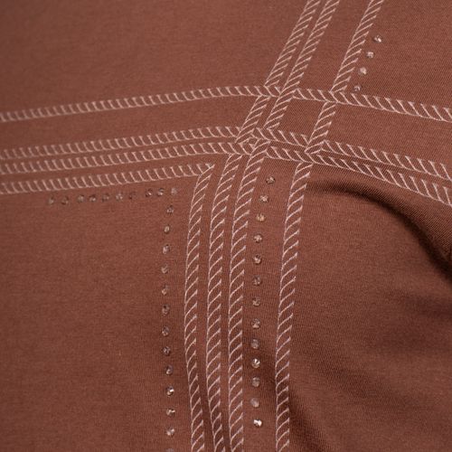 Blusa Feminina Cativa Estampa com Strass Marrom